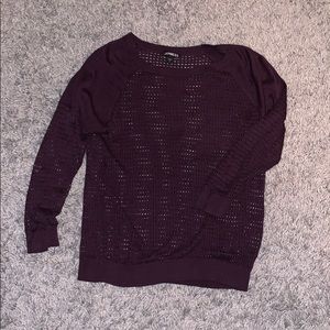 Express plum holey sweater